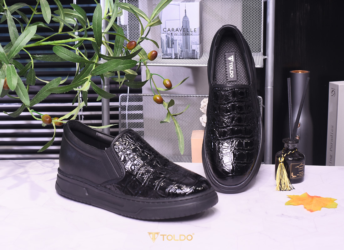 Giày cao nam 8cm slip on  2